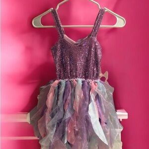 Pink and Purple Dance Costume with Tulle Skirt